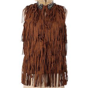 NWT Miss Me Vintage Solid Brown Faux FUR VEST